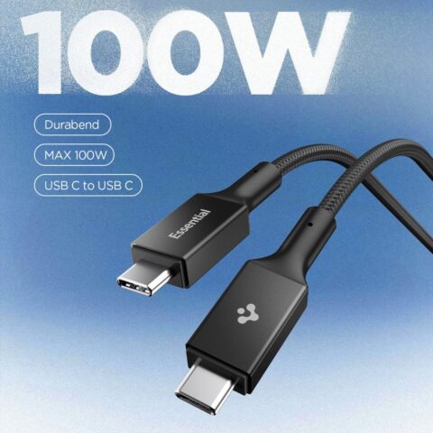 SPIGEN EB10010CC ESSENTIAL TIP-C kabel 100W 100cm (crni) - Slika 1