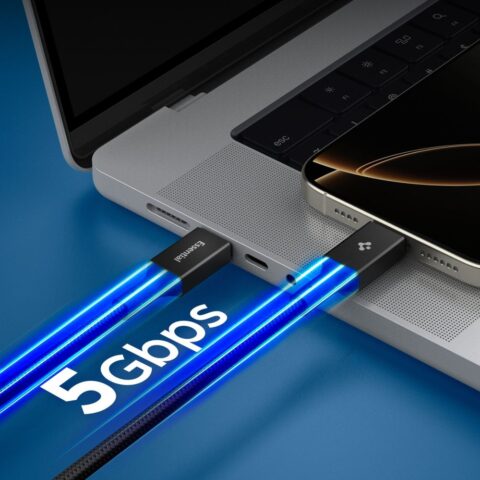 SPIGEN EB10010CC ESSENTIAL TIP-C kabel 100W 100cm (crni) - Slika 6