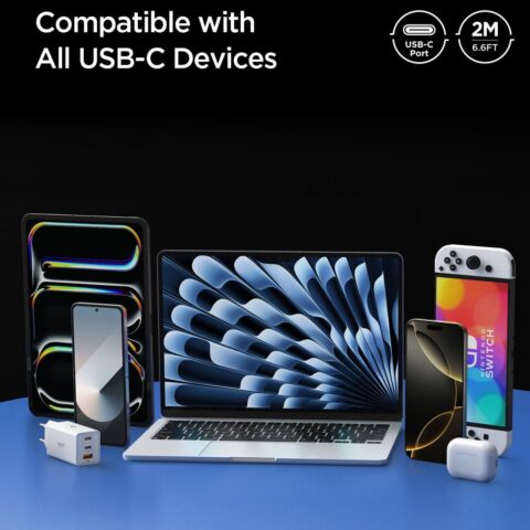 SPIGEN EB10010CC ESSENTIAL TIP-C kabel 100W 200cm (crni) - Slika 7