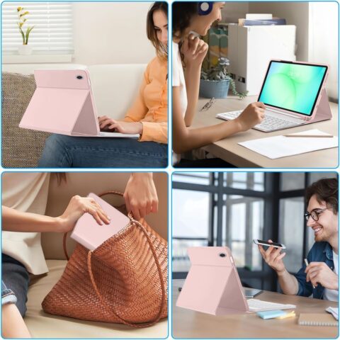 TECH-PROTECT SMARTCASE torbica + bluetooth tipkovnica GALAXY TAB A9 / A11 8.7 X110 / X115 / X133 / X135 (pink) - Slika 9