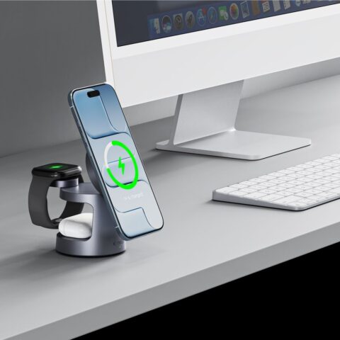 TECH-PROTECT A48 3 u 1 MAGNETIC MAGSAFE bežični punjač 25W QI2.2 (tamno sivi) - Slika 10