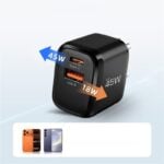 TECH-PROTECT NCA45W-GAN kućni punjač 2x utora PD 45W / QC3.0 (crni) - Slika 10