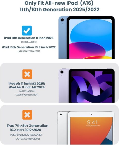 ROTIRAJUĆA torbica 360 CRNA za iPad (A16) 11th 11" 2025/iPad 10th 2022 10.9"+ STYLUS olovka GRATIS! - Slika 3