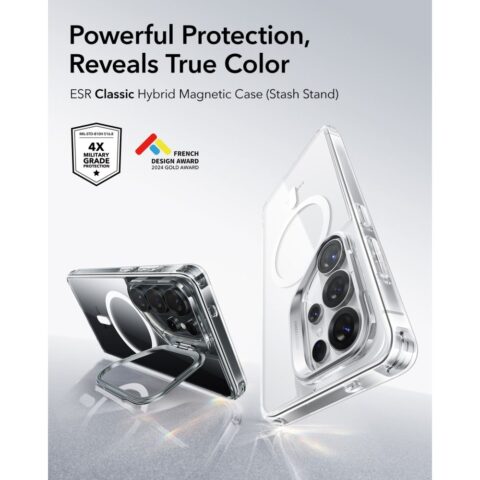 ESR CLASSIC HYBRID KICKSTAND MAGSAFE zaštita za Samsung GALAXY S26 ULTRA (prozirna) - Slika 3