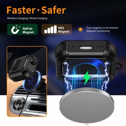 TECH-PROTECT CARBONOX MAGSAFE zaštita za APPLE AIRPODS PRO 3 (crna) - Slika 3