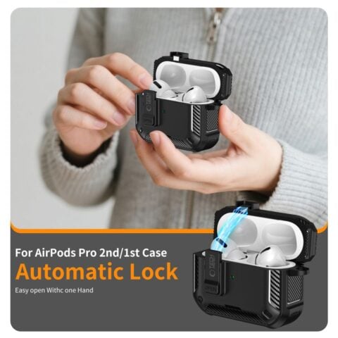 TECH-PROTECT CARBONOX MAGSAFE zaštita za APPLE AIRPODS PRO 3 (crna) - Slika 5
