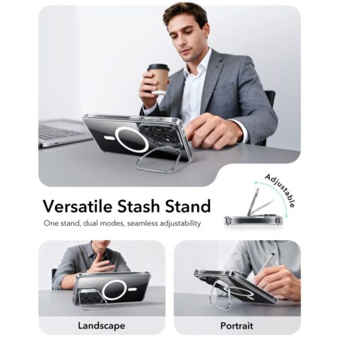 ESR CLASSIC HYBRID KICKSTAND MAGSAFE zaštita za Samsung GALAXY S26 ULTRA (prozirna) - Slika 6