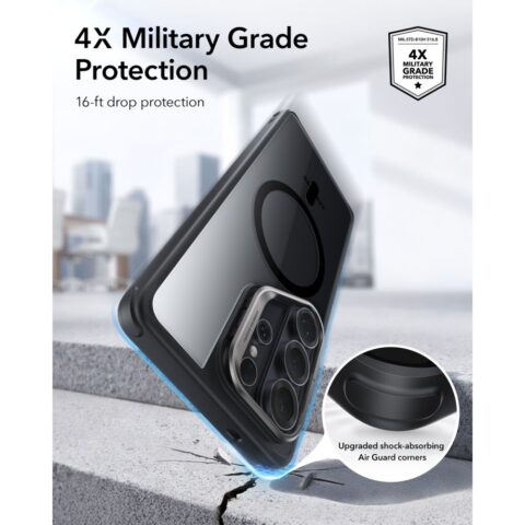 ESR CLASSIC HYBRID KICKSTAND MAGSAFE zaštita za Samsung GALAXY S26 ULTRA (prozirno/crna) - Slika 6