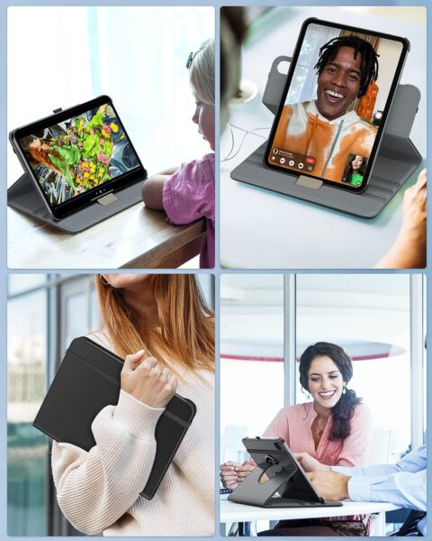 ROTIRAJUĆA torbica 360 CRNA za iPad (A16) 11th 11" 2025/iPad 10th 2022 10.9"+ STYLUS olovka GRATIS! - Slika 7