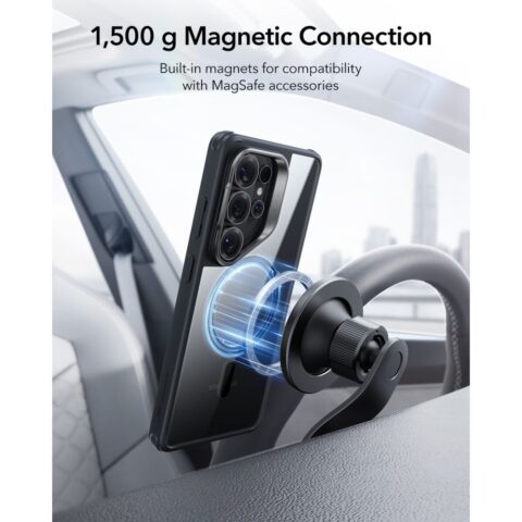 ESR CLASSIC HYBRID KICKSTAND MAGSAFE zaštita za Samsung GALAXY S26 ULTRA (prozirno/crna) - Slika 7