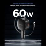 SPIGEN EV603BT ESSENTAIL auto punjač 60W (ultra brzi) - Slika 2