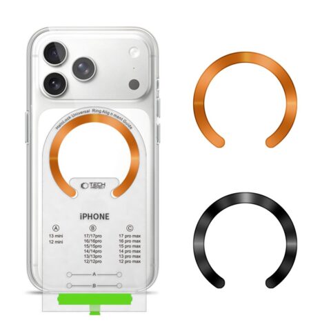TECH-PROTECT MMP-210 MAGNETIC MAGSAFE RING 2 komada BLACK & COSMIC ORANGE - Slika 1