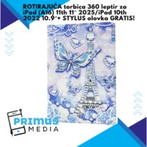 ROTIRAJUĆA torbica 360 leptir za iPad (A16) 11th 11" 2025/iPad 10th 2022 10.9"+ STYLUS olovka GRATIS!