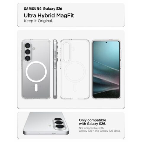 SPIGEN ULTRA HYBRID MAG MAGSAFE zaštita za Samsung GALAXY S26+ PLUS (CLEAR/WHITE) - Slika 8