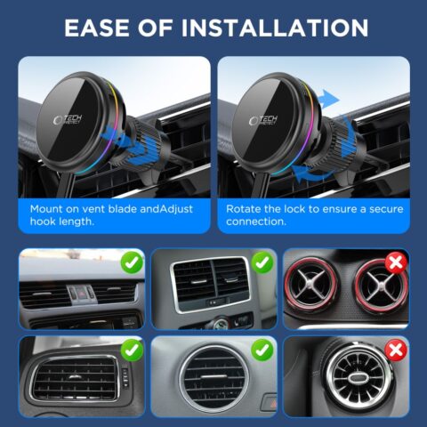 TECH-PROTECT V9 ARCTICBOOST MAGNETIC MAGSAFE DASHBOARD & VENT bežični punjač 25W QI2.2 - Slika 9