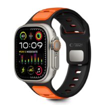 TECH-PROTECT ICONBAND LINE narukvica za APPLE WATCH 4 / 5 / 6 / 7 / 8 / 9 / 10 / 11 / SE / ULTRA (42 / 44 / 45 / 49mm) BLACK/ORANGE