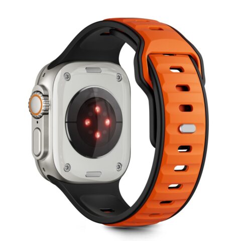 TECH-PROTECT ICONBAND LINE narukvica za APPLE WATCH 4 / 5 / 6 / 7 / 8 / 9 / 10 / 11 / SE / ULTRA (42 / 44 / 45 / 49mm) BLACK/ORANGE - Slika 4
