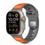 TECH-PROTECT ICONBAND LINE narukvica za APPLE WATCH 4 / 5 / 6 / 7 / 8 / 9 / 10 / 11 / SE / ULTRA (42 / 44 / 45 / 49mm) GREY/ORANGE