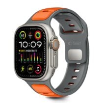 TECH-PROTECT ICONBAND LINE narukvica za APPLE WATCH 4 / 5 / 6 / 7 / 8 / 9 / 10 / 11 / SE / ULTRA (42 / 44 / 45 / 49mm) GREY/ORANGE
