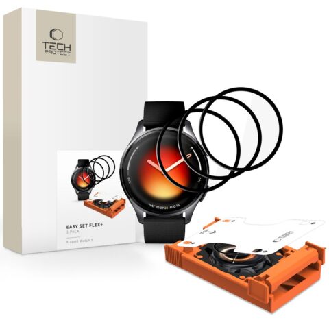 TECH-PROTECT easy set FLEX+ pakiranje od 3 zaštite za zaslon XIAOMI WATCH 5 (sa aplikatorom) - Slika 1