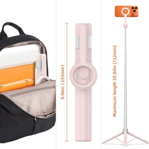 TECH-PROTECT L10S MAGSAFE BLUETOOTH SELFIE STICK TRIPOD 2 u 1 (PINK/GREY) - Slika 10