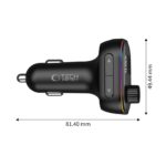 TECH-PROTECT CC07 3-utora auto punjač PD 54W + TRANSMITER FM BLUETOOTH - Slika 9