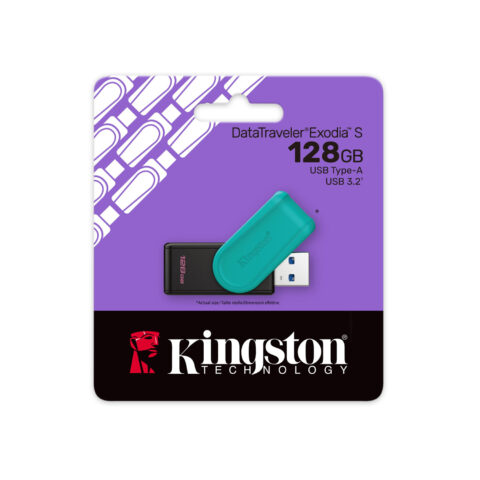 Kingston 128GB Portable USB 3.2 Gen 1 DataTraveler Exodia S (Black/Turquoise) - Slika 1