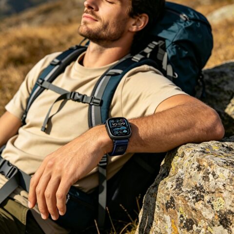 TECH-PROTECT NYLON ELITE APPLE WATCH 8 / 9 / 10 / 11 / SE / ULTRA (44 / 45 / 46 / 49 mm) (navy/narančasta) - Slika 5