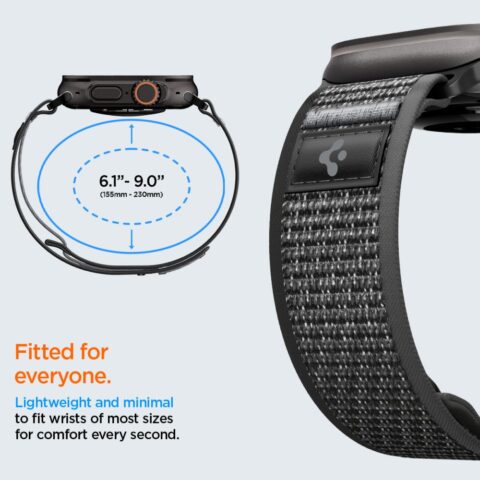SPIGEN ATHLEX AIR 2 narukvica za APPLE WATCH 8 / 9 / 10 / 11 / SE / ULTRA (44 / 45 / 46 / 49 mm) ACTIVE crno/siva - Slika 7