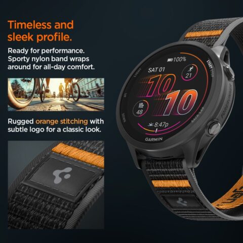 SPIGEN ATHLEX AIR narukvica za GARMIN QUICK RELEASE 22 mm ACTIVE (crno/narančasta) - Slika 7