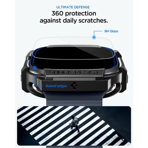 SPIGEN RUGGED ARMOR zaštita sa kaljenim staklom za APPLE WATCH ULTRA 1 / 2 / 3 (49 mm) - Slika 7