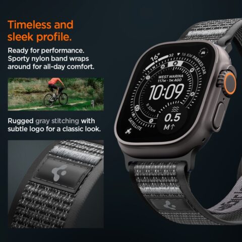 SPIGEN ATHLEX AIR 2 narukvica za APPLE WATCH 8 / 9 / 10 / 11 / SE / ULTRA (44 / 45 / 46 / 49 mm) ACTIVE crno/siva - Slika 8