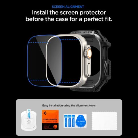 SPIGEN RUGGED ARMOR zaštita sa kaljenim staklom za APPLE WATCH ULTRA 1 / 2 / 3 (49 mm) - Slika 10
