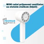 MINI ručni prijenosni ventilator sa stolnim stalkom (bijeli)