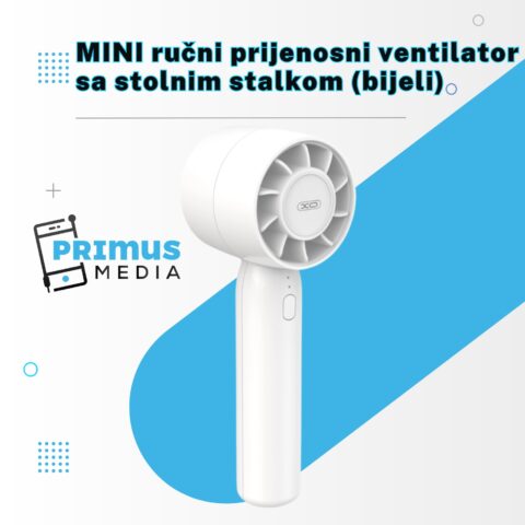 MINI ručni prijenosni ventilator sa stolnim stalkom (bijeli) - Slika 1