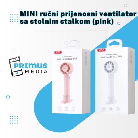 MINI ručni prijenosni ventilator sa stolnim stalkom (pink) - Slika 7