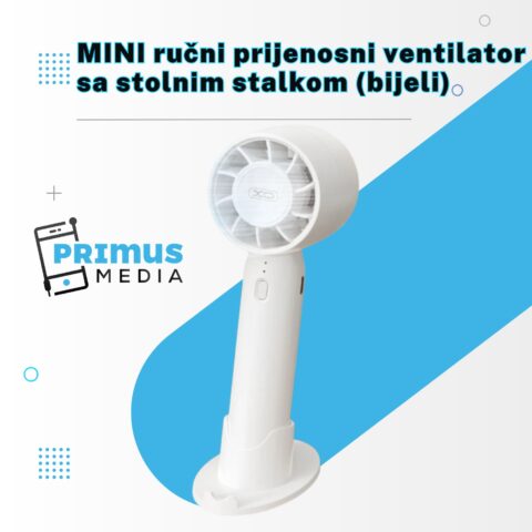MINI ručni prijenosni ventilator sa stolnim stalkom (bijeli) - Slika 3