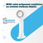 MINI ručni prijenosni ventilator sa stolnim stalkom (bijeli) - Slika 5