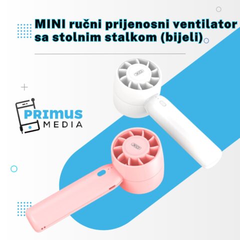 MINI ručni prijenosni ventilator sa stolnim stalkom (pink) - Slika 2