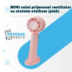 MINI ručni prijenosni ventilator sa stolnim stalkom (pink) - Slika 6
