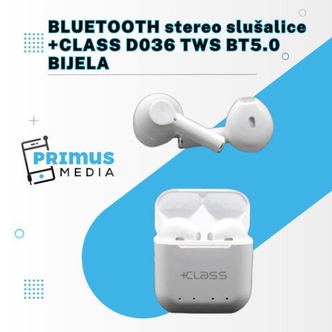 BLUETOOTH stereo slušalice +CLASS D036 TWS BT5.0 (bijela) - Slika 2