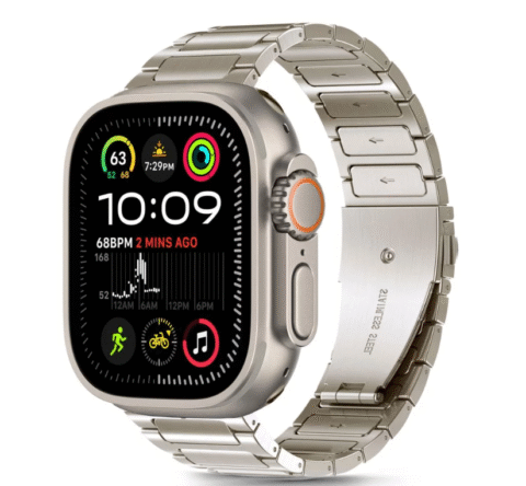 Tech-Protect Stainless Classic remen Apple Watch 6 / 7 / 8 / 9 / 10 / SE / Ultra 1 / 2 (44 / 45 / 46 / 49 mm) titanium - Slika 1