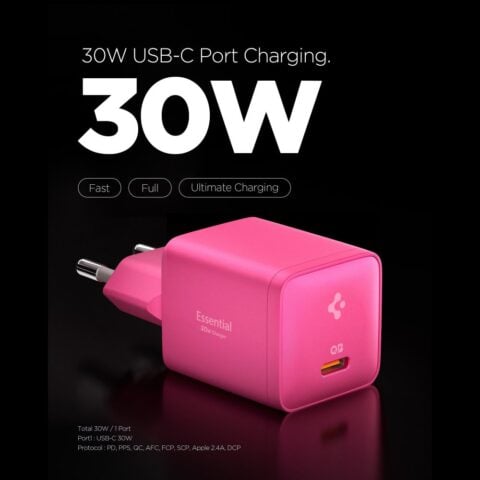 SPIGEN EE301EU-GAN ESSENTIAL mrežni punjač s 1 priključkom 30W (pink) - Slika 2