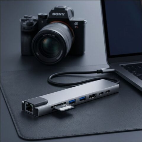 Tech-Protect HB09 Hub 8u1 Type C to 2 x USB + Type C + HDMI 4K 60HZ + SD/TF + PD100W + RJ45 - Slika 11