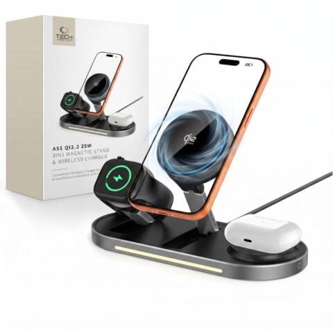 11 TECH-PROTECT A51 ARCTICBOOST 3u1 magnetski MagSafe bežični punjač 25W QI2.2 crni - Slika 1