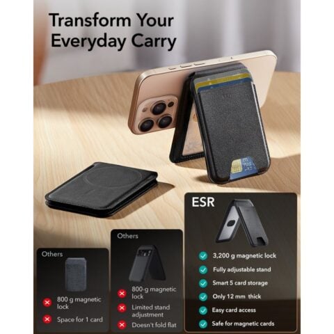 ESR CLASSIC RFID MAGNETIC STAND novčanik MAGSAFE (crni) - Slika 3