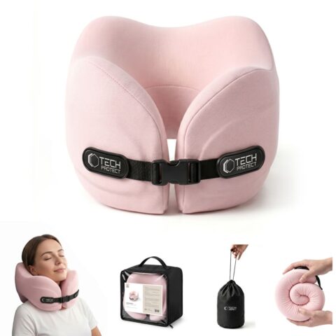 TECH-PROTECT COMFORTREST putni jastuk za vrat (ružičasti) - Slika 3