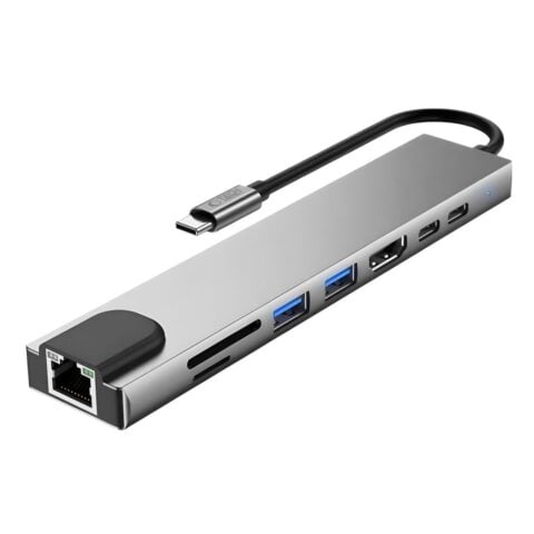 Tech-Protect HB09 Hub 8u1 Type C to 2 x USB + Type C + HDMI 4K 60HZ + SD/TF + PD100W + RJ45 - Slika 3