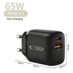 TECH-PROTECT NCA65W-GAN 2-utora punjač PD 65W / QC3.0 - Slika 5