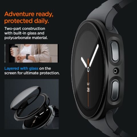 Spigen Thin Fit 360, crna maskica - Samsung Galaxy Watch 9/8 40 mm - Slika 9